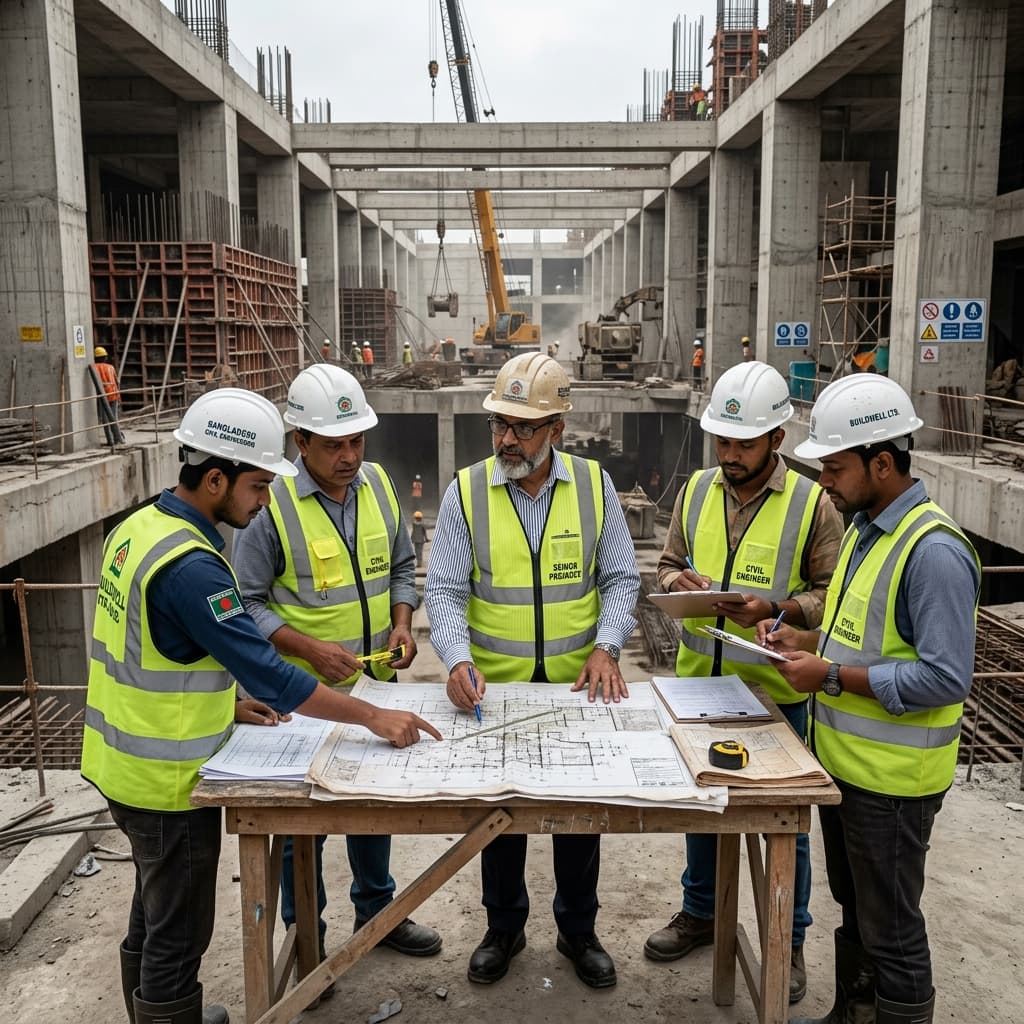 Industrial team working